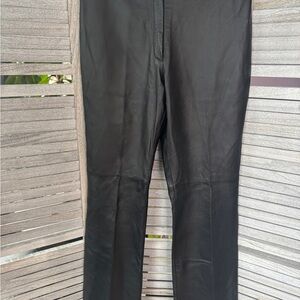 Black Leather Pants Vintage Newport News Straight Leg Genuine Leather